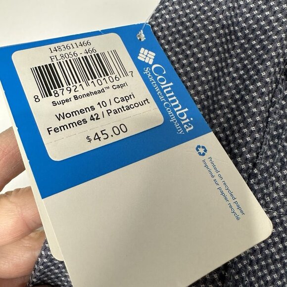 Columbia Capri Pants Size 10 Omni Shade Blue Upf 50 - Picture 3 of 14